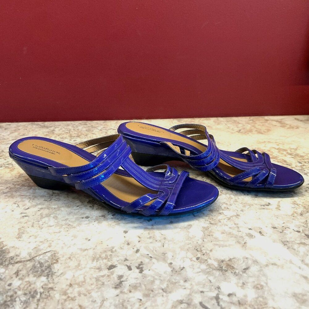 Croft & Barrow Purple Patent Leather Womens Sandal/Shoe Size 10